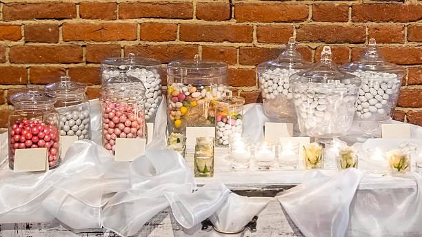Cute wedding idea, Candy station at a wedding