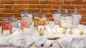DIY wedding candy station