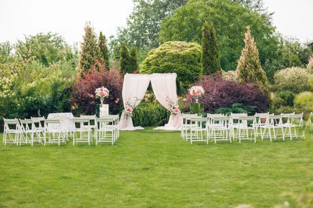Garden wedding ceremony
