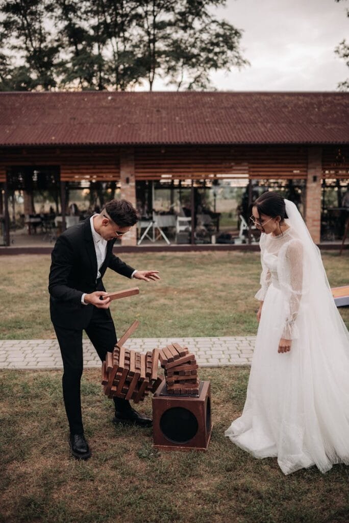 Cute wedding idea, Giant Jenga set at a wedding