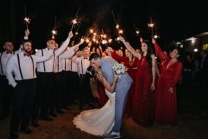 sparkler exit is a cute wedding idea