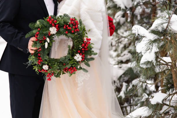 winter wedding wreath