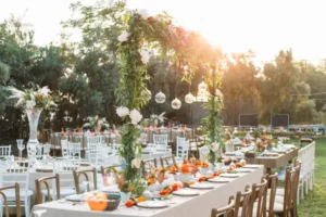 Rustic wedding decor table scape
