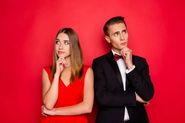 Couple looks confused while choosing a wedding venue