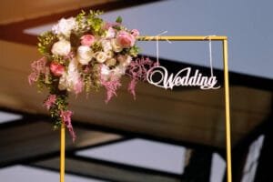 Wedding sign floating