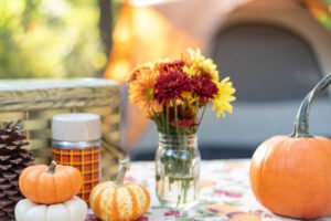 Mason jar fall center pieces