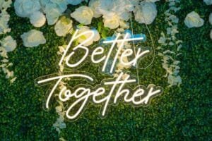 Wedding welcome sign neon