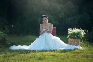 wedding under $10,000, bride sits alone