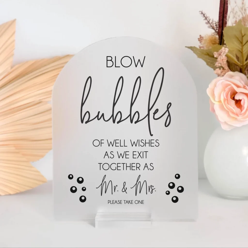 Bubble exit sign, 2026 wedding traditions
