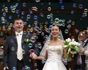 Wedding exit bubbles