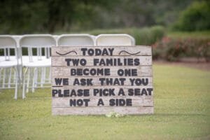 Pick a seat not a side. Wedding tradition