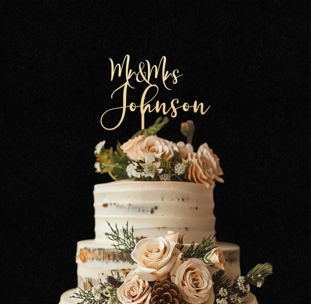 New twist on old wedding traditions cake topper