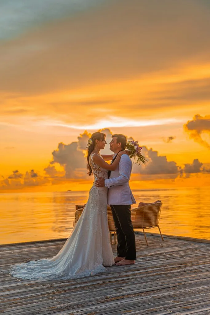 Summer wedding sunset