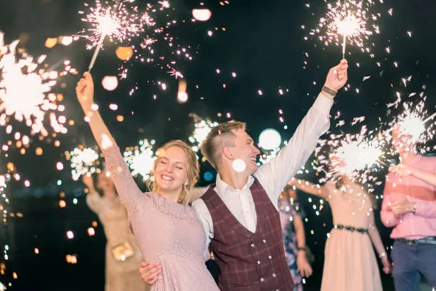 wedding day timeline sparkler exit