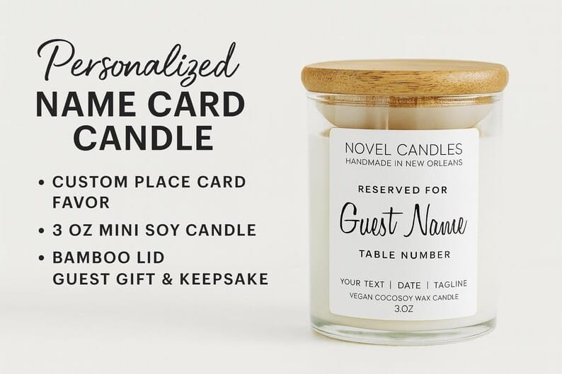 candle place card favor