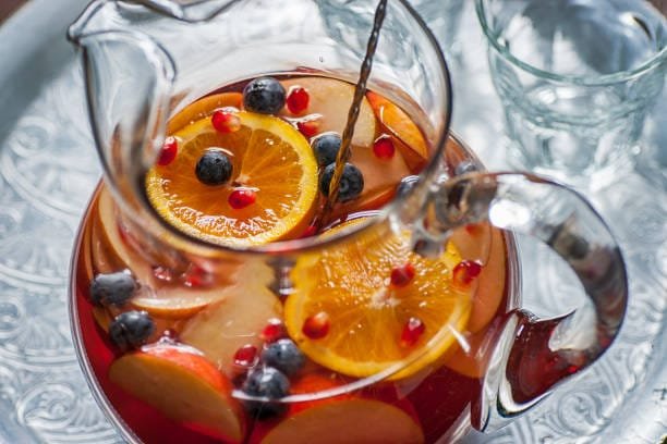 rose sangria for a bridal shower