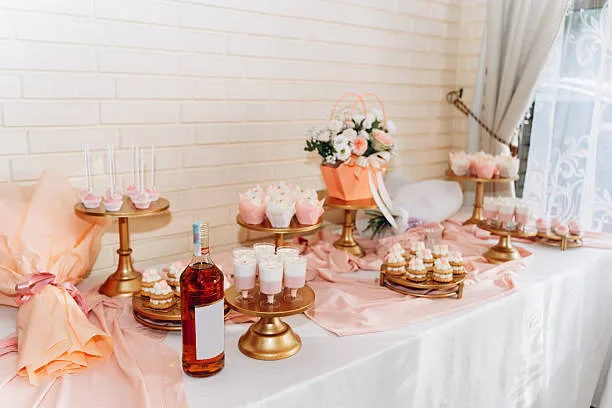 desserts for a bridal shower displayed on a table