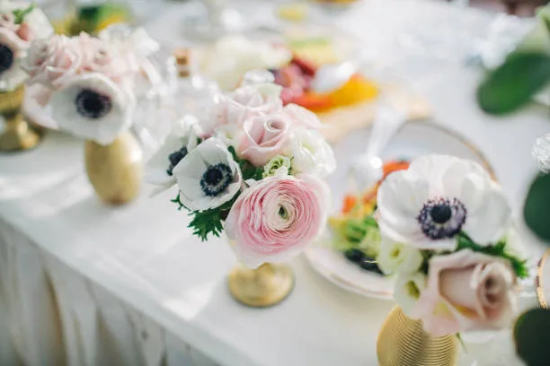 small floral arrangements on a bridal shower table