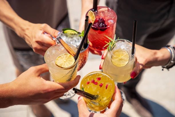 personalized signature cocktail at a wedding reception